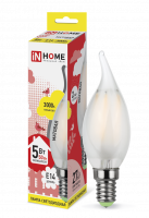 Лампа светодиодная LED-СВЕЧА НА ВЕТРУ-deco 5Вт 230В Е14 450Лм матовая IN HOME