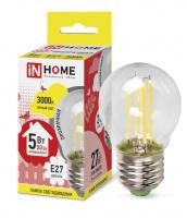 Лампа светодиодная LED-ШАР-deco 5Вт 230В Е27 450Лм прозрачная IN HOME