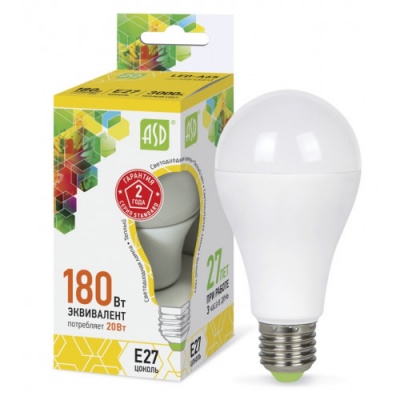 Лампа светодиодная LED-A60-STD 20Вт 230В Е27 1800Лм ASD