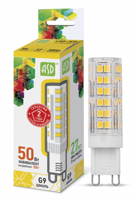 Лампа светодиодная LED-JCD-standard 5Вт 230В G9 450Лм ASD