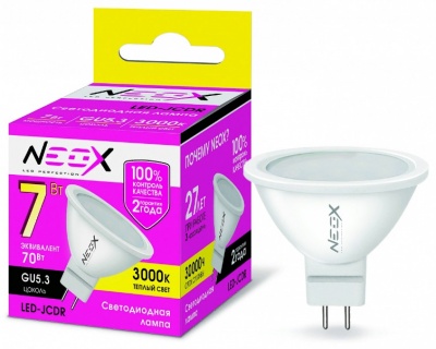 Лампа светодиодная LED-JCDR 7Вт 230В GU5.3 560Лм NEOX
