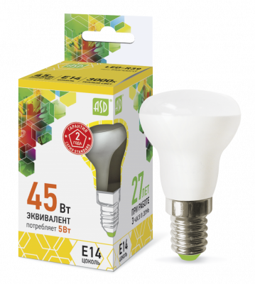 Лампа светодиодная LED-R39-standard 5Вт 230В Е14 450Лм ASD