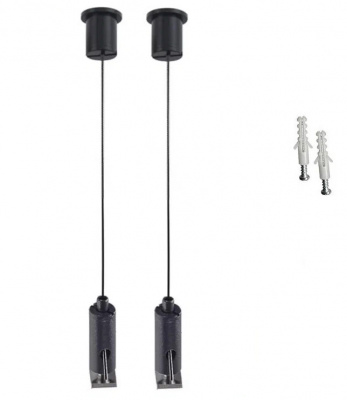 Комплект тросов+крепежные элементы для подвесных светильников (цвет - черный)
